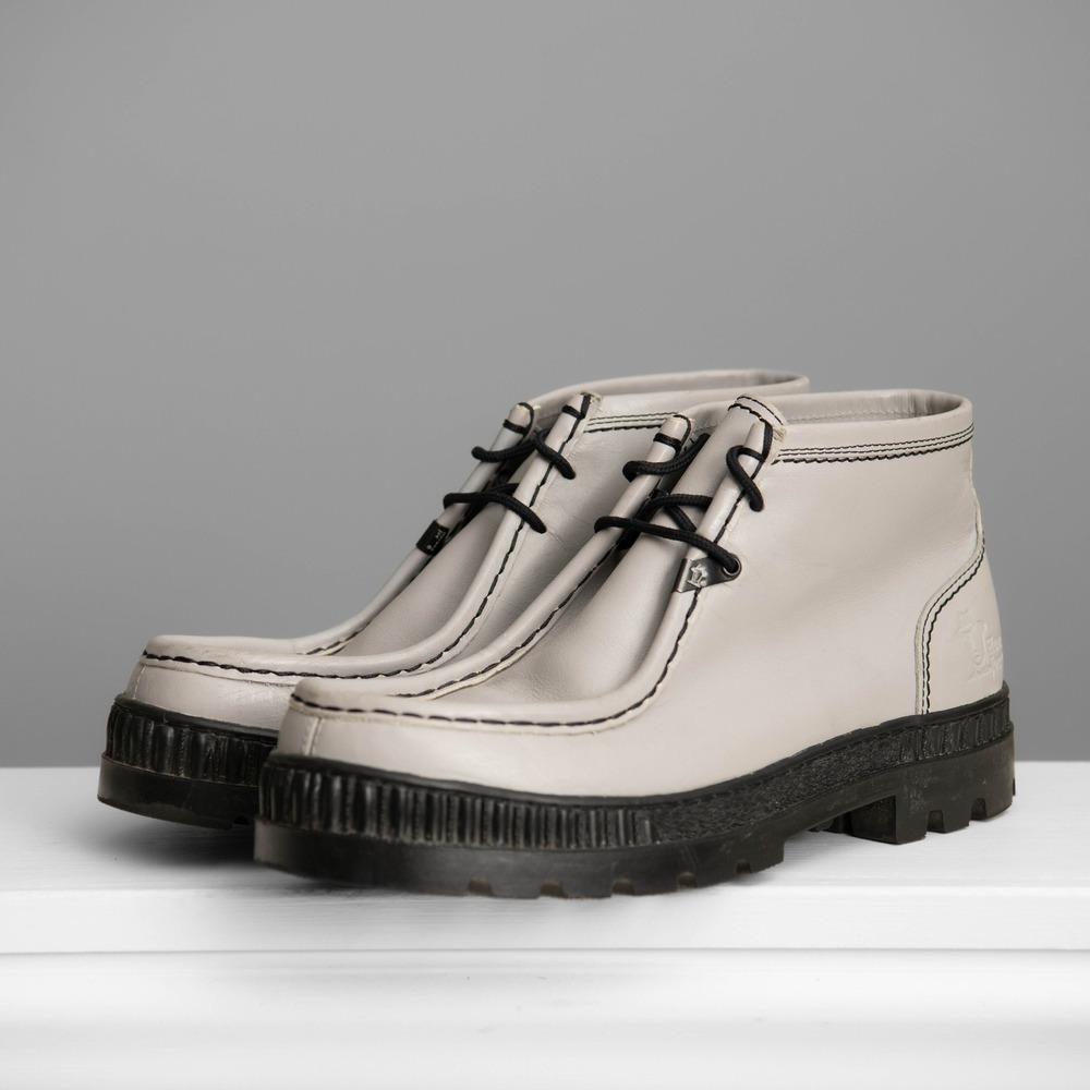 Havana Joe Mens 41 Grey Leather‎ Napa Chukka Boots Lug Sole GorpCore Minimalist